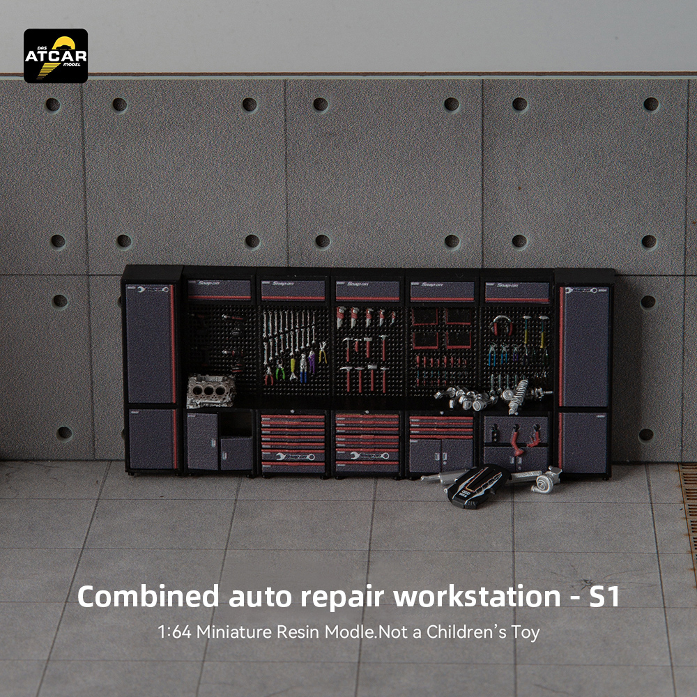 Model Kit Cars - Kicarmod 1/64 Resin Garage Workshop S1-Modular