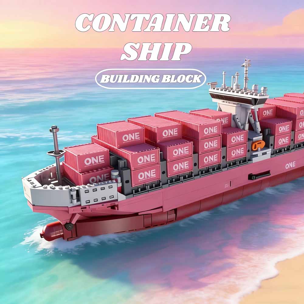 Model Kit Companies - Creative Bricks Puzzle Pink Cargo Ship