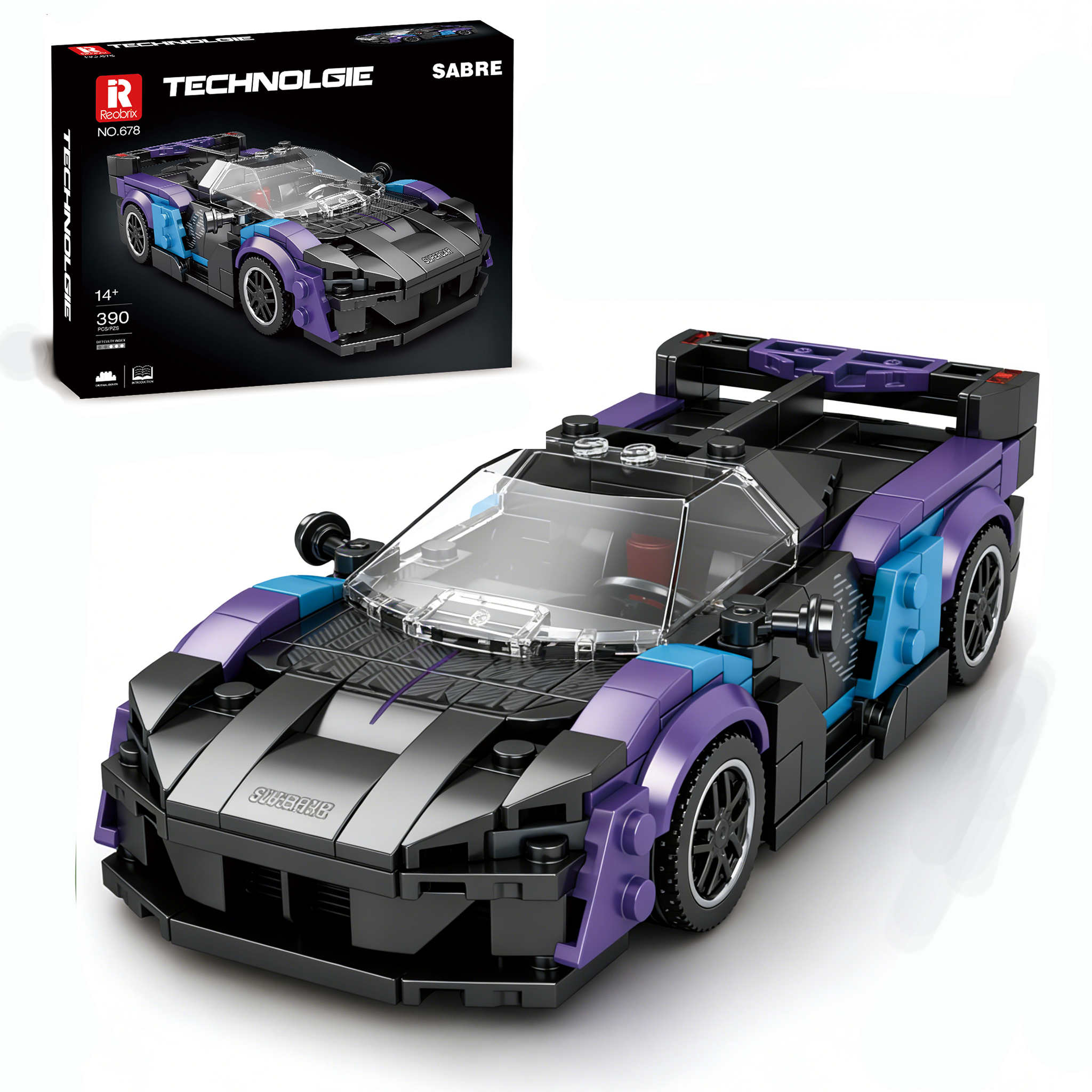Model Kit Companies - Reobrix SABRE Supercar Building Blocks Set,