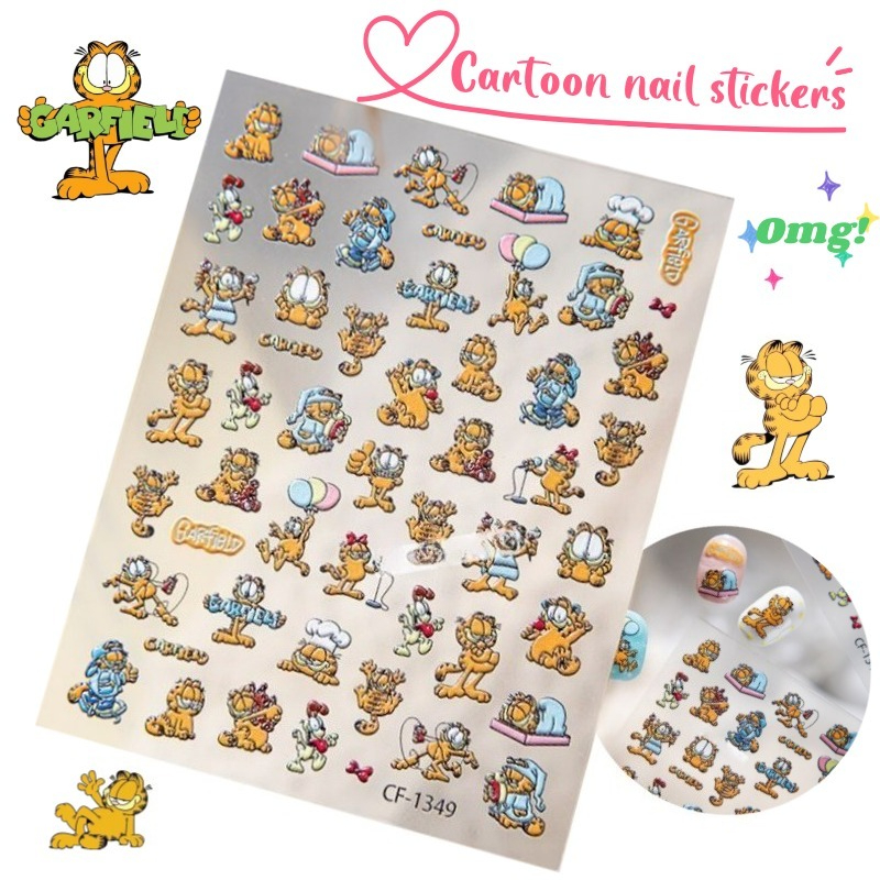 Model Kit New - New Garfield Nail Art Stickers High