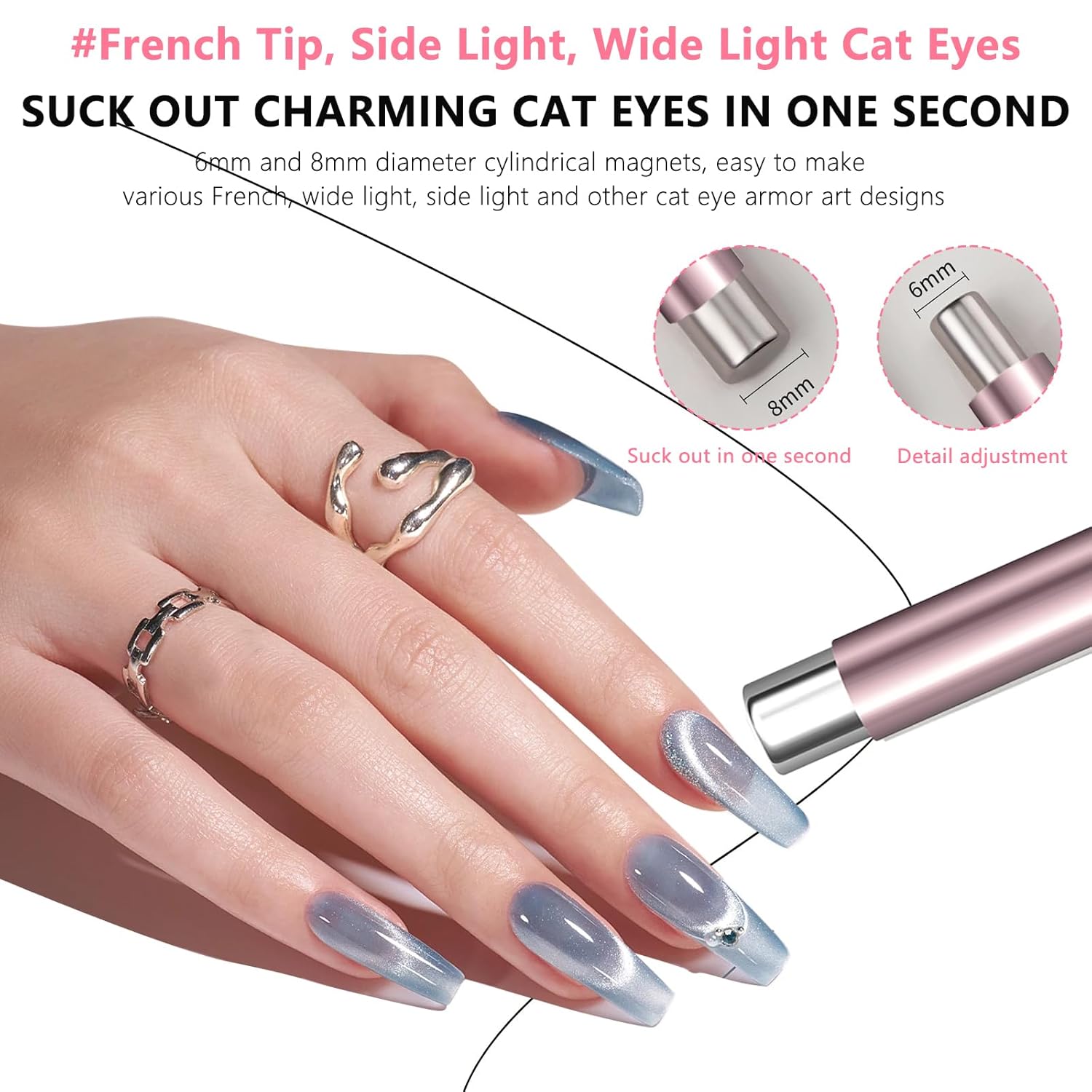 1/2Pcs Nail Cat Eye Magnetic B - đánh giá và giá Sanding Stick Set