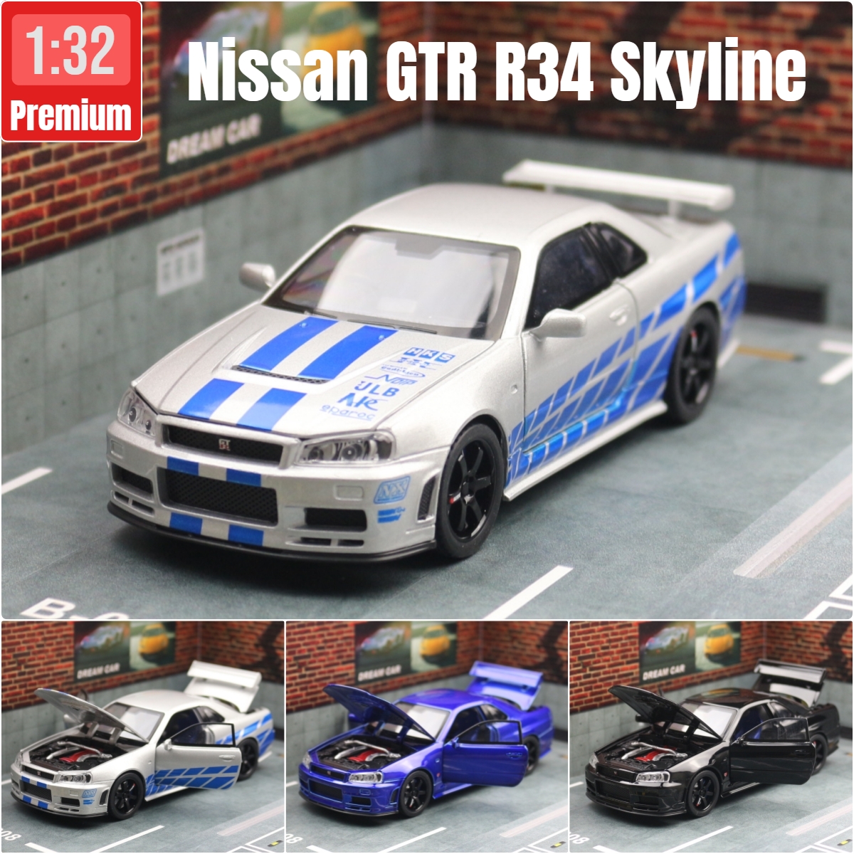 1/32 Nissan Skyline GTR R34 JD - đánh giá và giá Model Kit Nissan Skyline