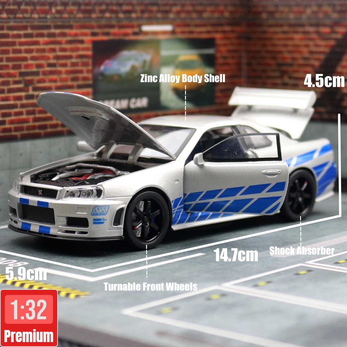 1/32 Nissan Skyline GTR R34 JD - đánh giá và giá Model Kit Nissan Skyline