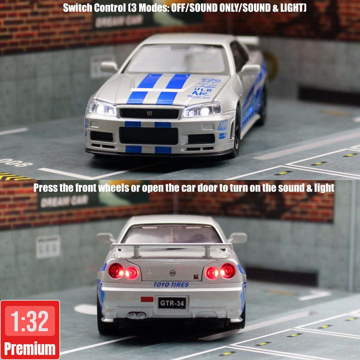 1/32 Nissan Skyline GTR R34 JD - đánh giá và giá Model Kit Nissan Skyline