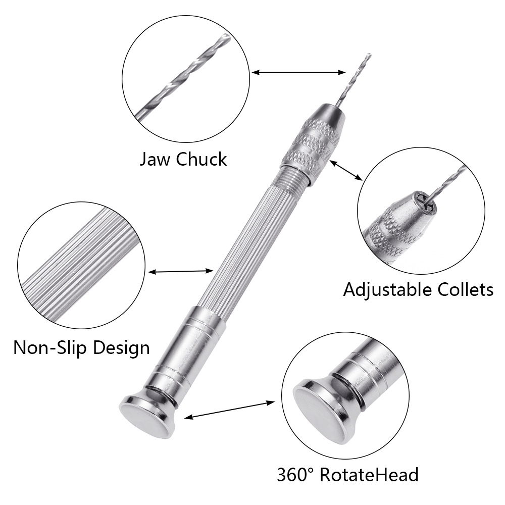 Mini Hand Drill Set With 10pcs - đánh giá và giá Pin Vice Micro