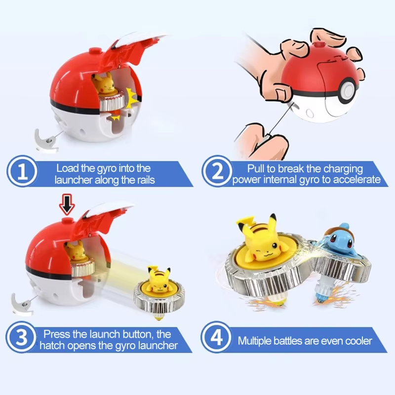 5pcs Pokemon Rotating Top Toy  - đánh giá và giá Model Kit Eevee
